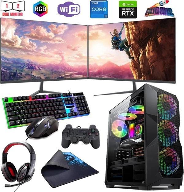 I5 12400F 16GB DDR4 480SSD 6GB RTX3050 Çift 24" Mon. Oyun Bilgisayarı (Gaming SET) - Image 1