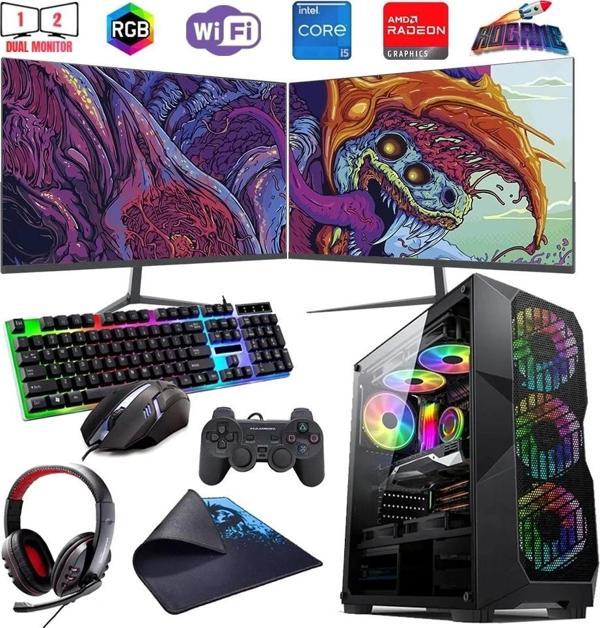 I5 12400F 16GB DDR4 480SSD 8GB RX580 Çift 24" Mon. Oyun Bilgisayarı (Gaming SET) - Image 1