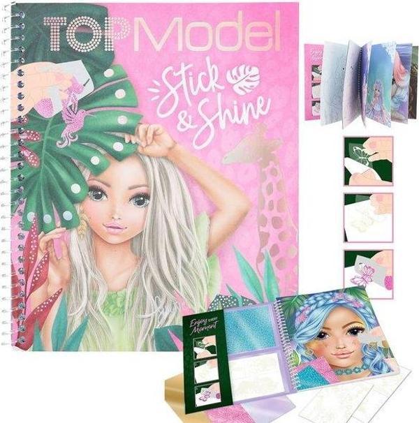 Top Model Kızlar Boyanabilir Şablonlu Stickerli Tasarım Defteri - Image 1