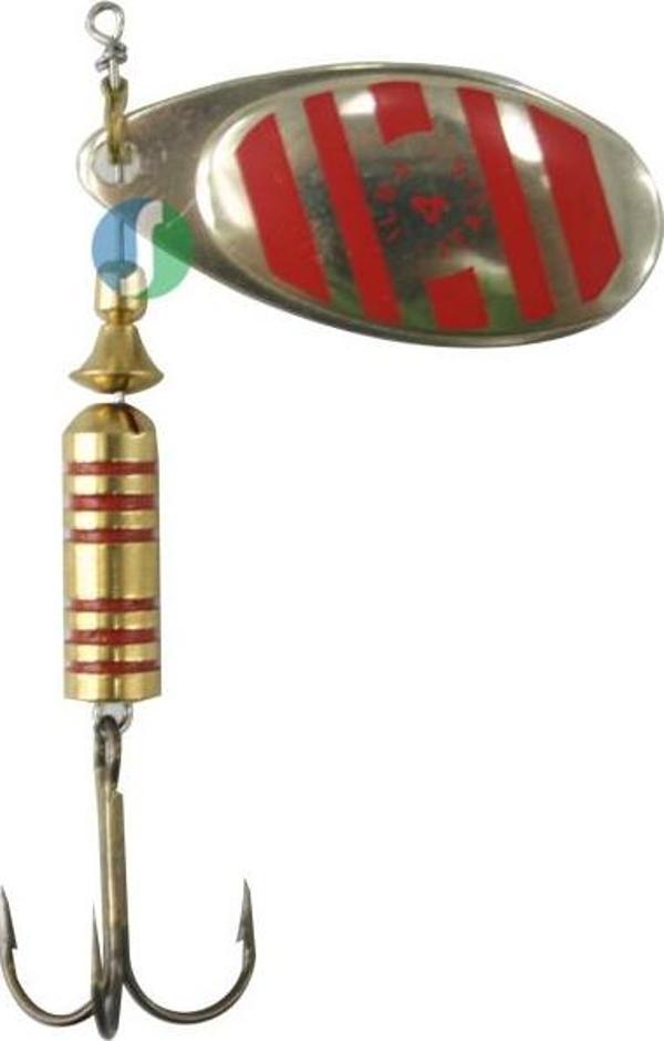 Alabalık Turna Döner Olta Kaşık - Ilba Zebra 21114 - Gümüş/Kırmızı - No:4 - Image 1