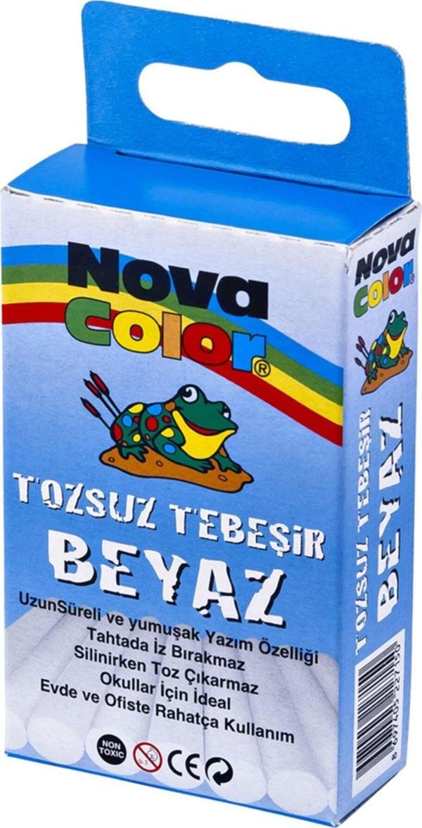 Nova Color Tebeşir Tozsuz Beyaz Nc-4110 (10 Lu Paket) - Image 1