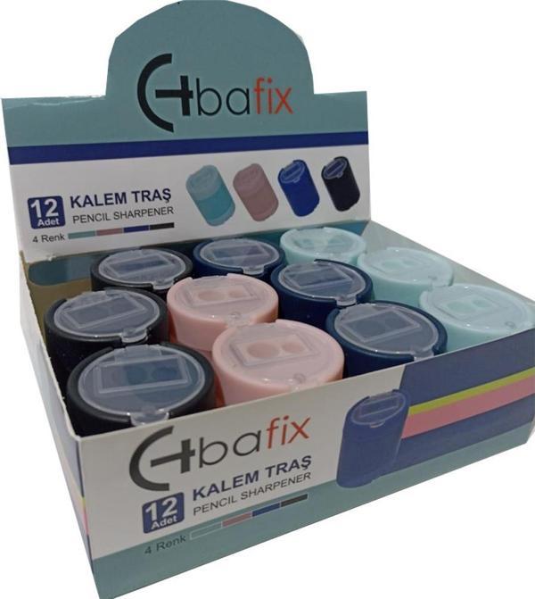 Bafix Kalemtıraş Çift Delikli Kapaklı Ts8142 (12 Li Paket) - Image 1
