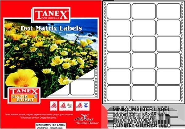 Tanex Sürekli Form Etiket 2000 Li 35X55mm TN001010 - Image 1