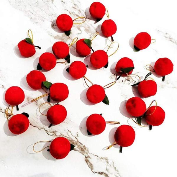Yıllbaşı Çam Ağacı Süsü Elma Noel Ağacı Süsü 12 Li 3 cm - Image 1