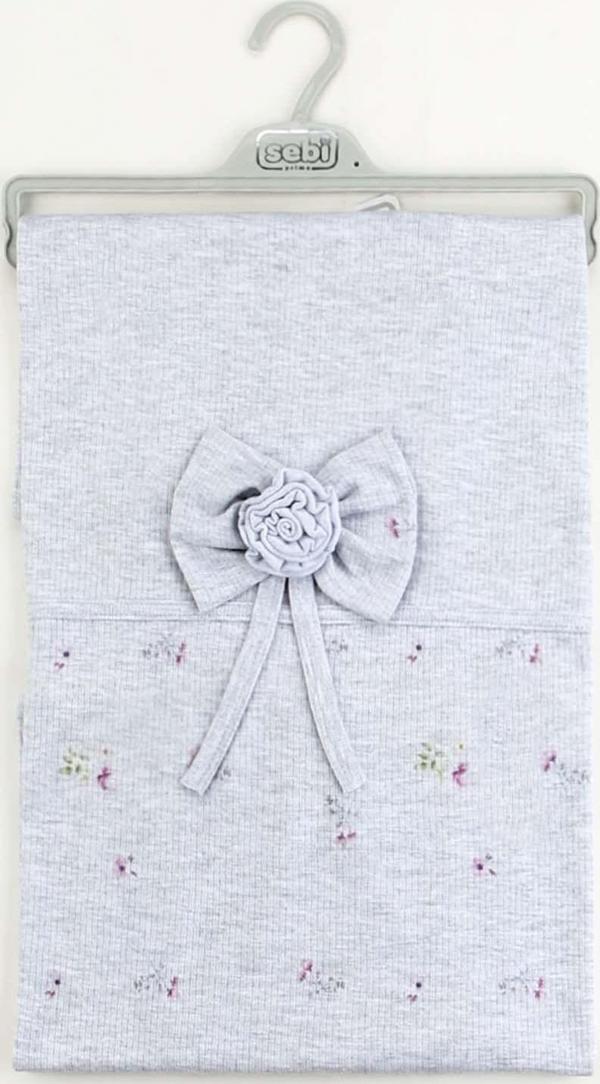 Sebi Bebe Çiçekli Fiyonklu Battaniye 80x85 Cm 1114 - Image 1