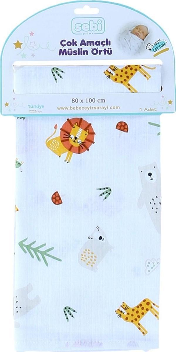 Sebi Bebe Çok Amaçlı Müslin Örtü 80x100 Cm - Image 1