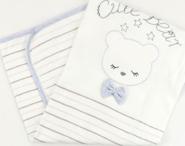 Sebi Bebe Fiyonklu Ayıcık Bebek Battaniyesi 80x90 Cm 9183 - Image 1