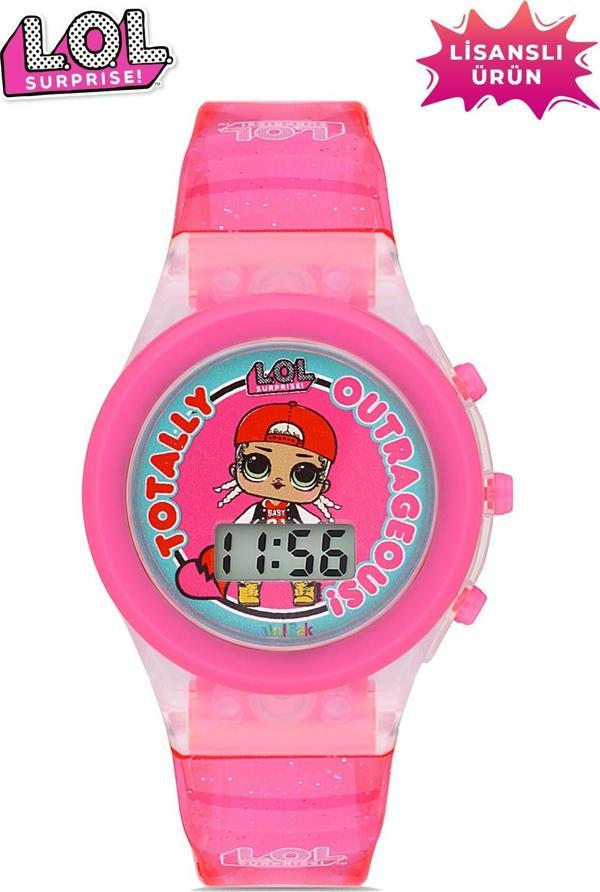 MiniFlak Lisanslı L.O.L. SURPRISE! LOL7210 Kız Çocuk Pembe Işıklı Kız Çocuk Kol Saati - Image 1