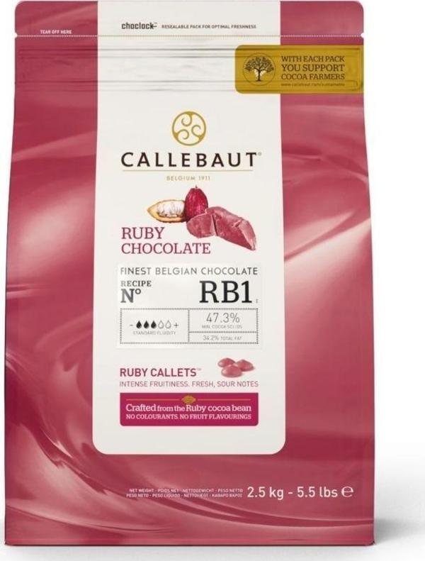 Callebaut Ruby Drop Çikolata 2,5 Kg - Image 1
