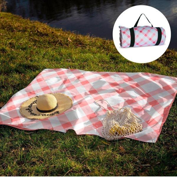 Fibril Outdress Suya Dayanıklı Çok Amaçlı Piknik Örtüsü 150 X 150 Cm Kırmızı Beyaz Ekose Desen - Image 1
