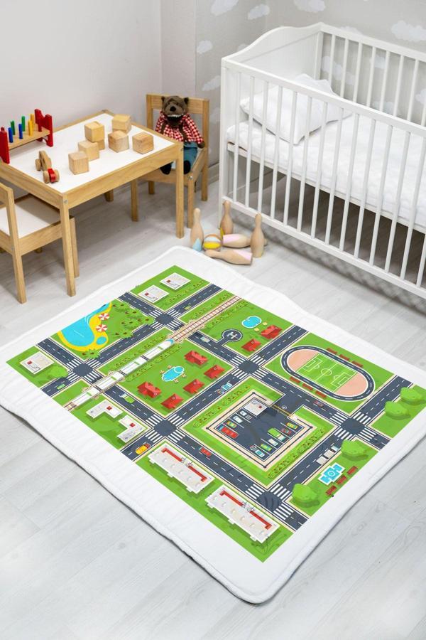 Fibril Carpdress Trafik Desenli Kaydırmaz Oyun Halısı 100 X 150 Cm - Image 1