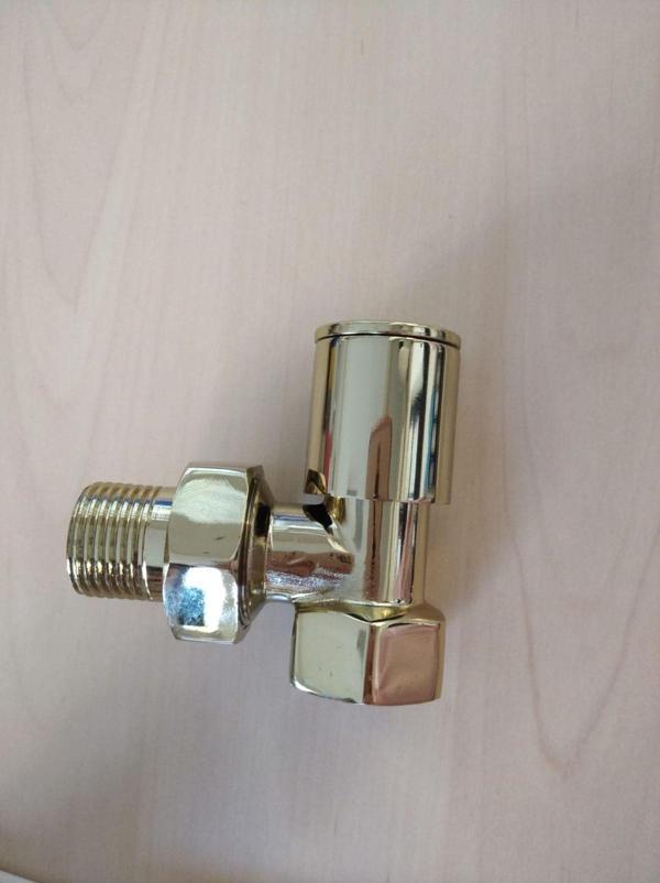 Decopan Lak Gold Kaplama Köşe Radyatör Vanası - Image 1