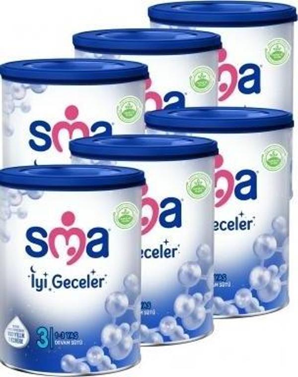 SMA İyi Geceler 3 1-3 Yaş Devam Sütü 800  gr x 6 Adet - Image 1