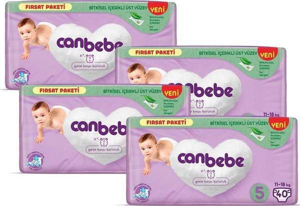 Canbebe Bebek Bezi Fırsat Paketi 5 Beden Junior 40 lı x 4 Adet - Image 1