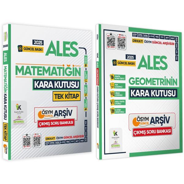 2025 ALES Kara Kutu Matematik TEK KİTAP ve Geometri Çıkmış Soru Bankası 2li SET Video/PDF Çözümlü - Karakutu Yayınları - Image 1