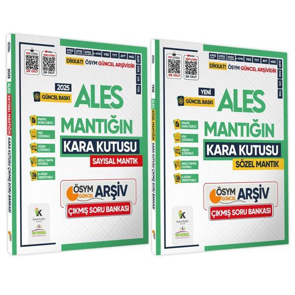 2025 ALES Kara Kutu Sayısal ve Sözel Mantık 2li SET Çıkmış Soru Bankası K. Özetli Video/PDF Çözümlü - Karakutu Yayınları - Image 1