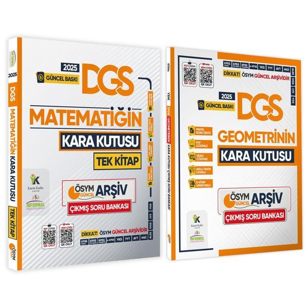 2025 DGS ÖSYM Kara Kutu Matematik TEK KİTAP ve Geometri Çıkmış Soru Bankası 2lİ SET Video/PDF Çözüm - Karakutu Yayınları - Image 1