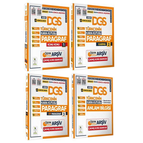 2025 DGS Türkçenin Kara Kutusu ÖSYM Çıkmış Soru Bankası 4lü Set Konu Özetli Video/PDF Çözümlü - Karakutu Yayınları - Image 1