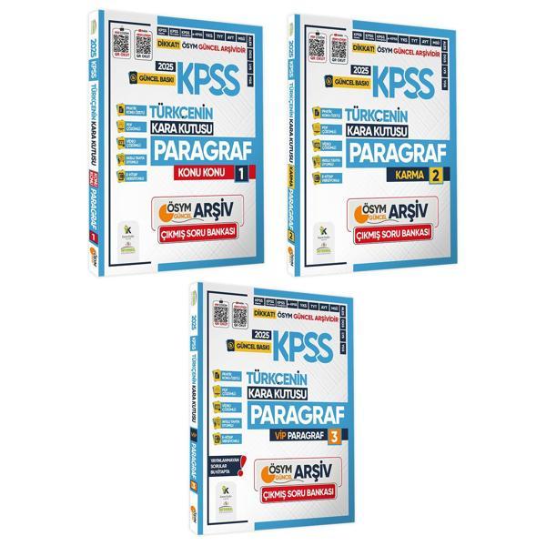 2025 KPSS Kara Kutu Türkçe Paragraf 3lü Altın Set Çıkmış Soru Bankası Konu Özetli Video/PDF Çözümlü - Karakutu Yayınları - Image 1