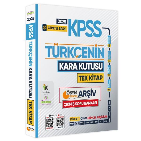 2025 KPSS Kara Kutu Türkçe TEK KİTAP ÖSYM Çıkmış Soru ARŞİVİ Bankası Konu Özetli Video/PDF Çözümlü - Karakutu Yayınları - Image 1