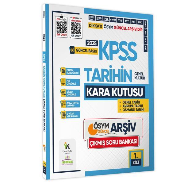 2025 KPSS TARİHİN Kara Kutusu 1.Cilt ÖSYM Çıkmış Soru Havuzu Bankası Konu Özetli Video/PDF Çözümlü - Karakutu Yayınları - Image 1