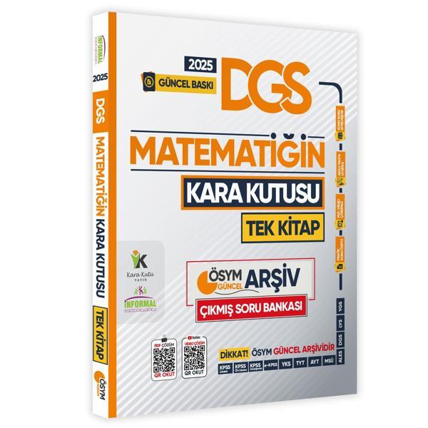 2025 DGS Kara Kutu Matematik TEK KİTAP ÖSYM Arşiv Çıkmış Soru Bankası Konu Özetli Video/PDF Çözümlü - Karakutu Yayınları - Image 1