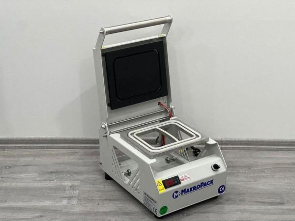 Makropack Kase Kapatma Makinesı Yemek Tabldot Kapatma Makinesı 2 Bölmeli Gri - Image 1
