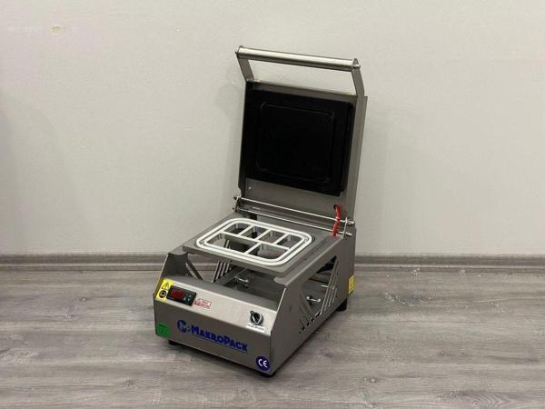 Makropack Manuel Kase Yapıştırma Makinesı Paslanmaz 6 Bölmeli Tabak Yemek Kapatma Makinesi - Image 1