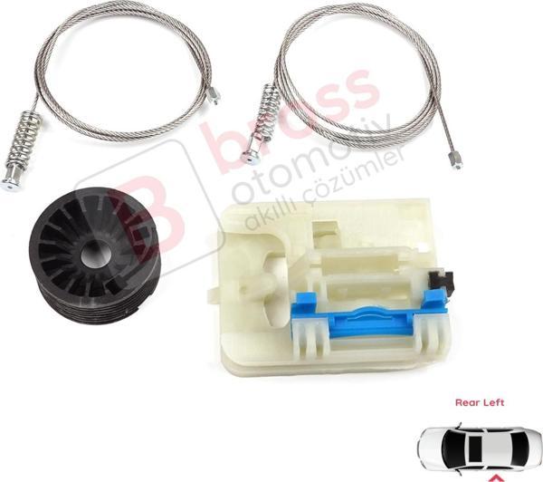 Fiat Egea Tipo MK2 356 357 2015-On 4/5 Kapı İçin Elektrikli Sol Arka Kapı Cam Kriko Tamir Seti - Image 1