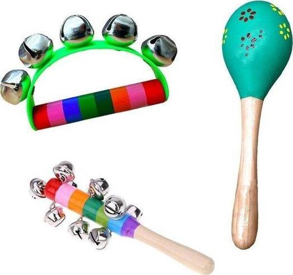 Hamaha Renkli Ahşap Müzik Aletleri Trio - Image 1