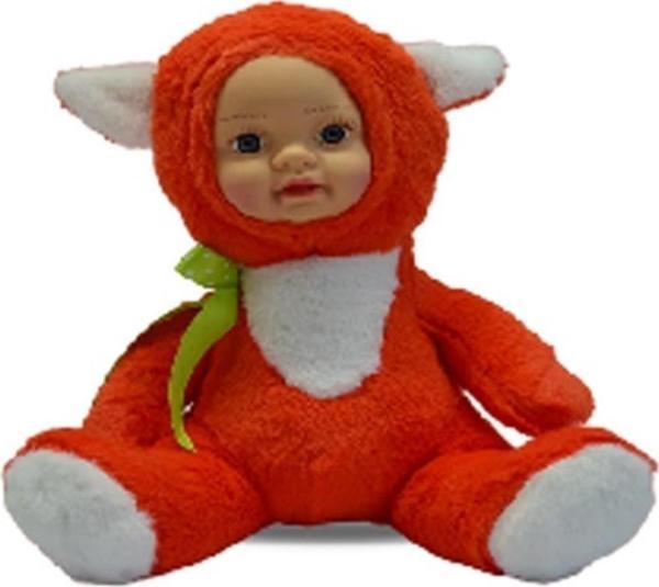 Bebek Yüzlü Sevimli Tilki Peluş Oyuncak 35 cm Kızıl - Image 1