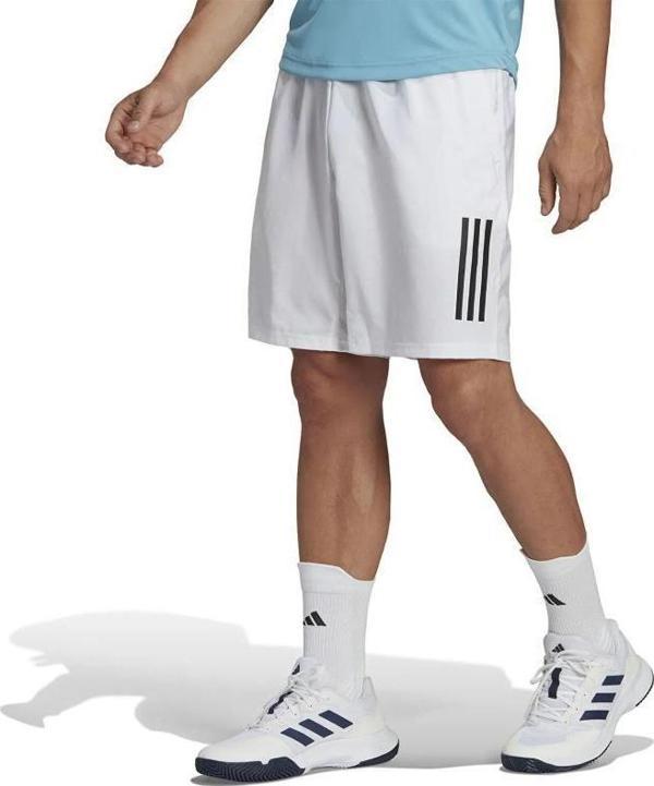 Adidas Club 3STR Erkek Beyaz Tenis Şortu 7inç HS3251 - Image 1