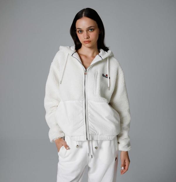 Ellesse Fermuarlı Kapüşonlu Kadın Beyaz Ceket EF181 - Image 1