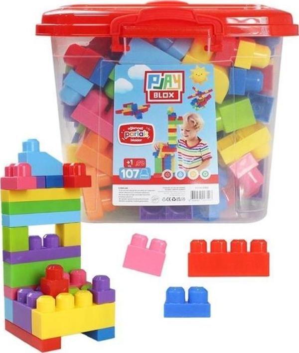 Asya Oyuncak Play Box Yapı Oyuncakları Kovalı Mega Blok Seti 107 Parça 2953 - Image 1