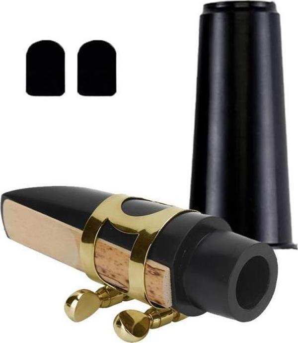 Midex SFR-1530A Klarnet Ağızlık Bek Seti Gold (Bek Bilezik Kamış Ped Kapak) - Image 1