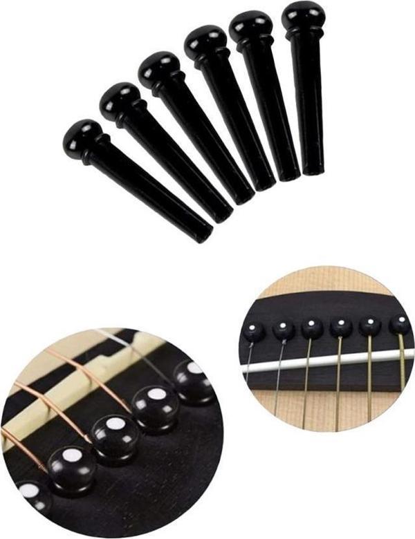 Midex SN-10BK Akustik Gitar Köprü Pimi 6 Adet (SİYAH) - Image 1