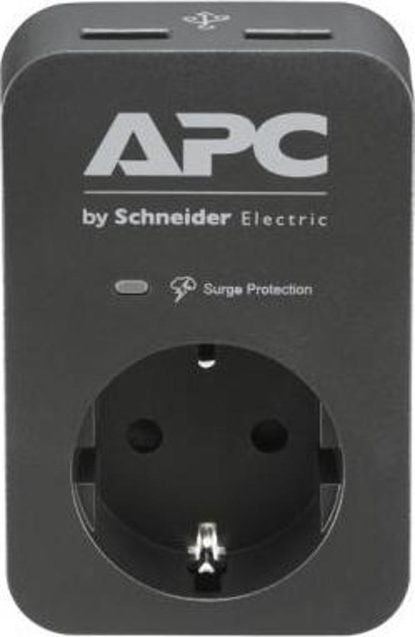 SCHNEIDER ELECTRIC PME1WU2B-GR APC TEKLİ AKIM KORUMALI PRİZ - 2 USB HIZLI ŞARJ - Image 1