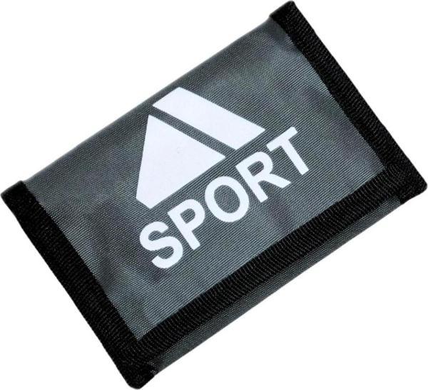 Kids Model Cırt Cırtlı Kapak Fermuar Para Bölmeli Unisex İnterpeks Kumaş Çocuk Spor Cüzdan GRİ - Image 1