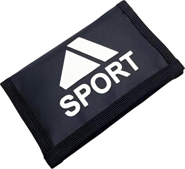 Kids Model Cırt Cırtlı Kapak Fermuar Para Bölmeli Unisex İnterpeks Kumaş Çocuk Spor Cüzdan SİYAH - Image 1