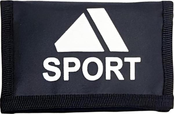 Kids Model Cırt Cırtlı Kapak Fermuar Para Bölmeli Unisex İnterpeks Kumaş Genç Spor Cüzdan SİYAH - Image 1