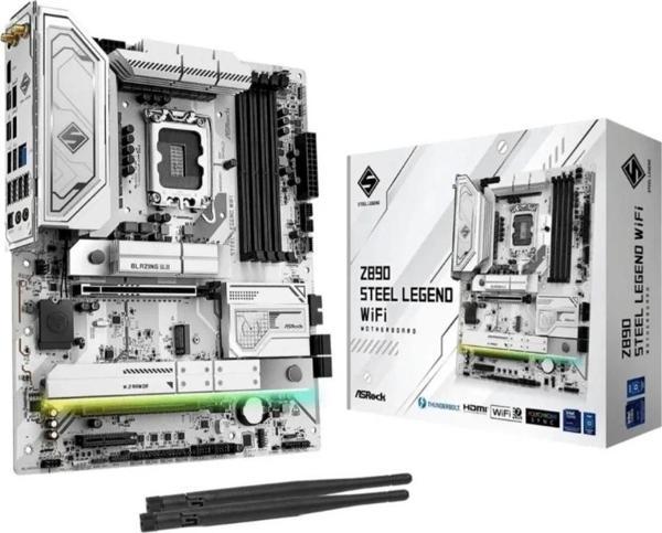 ASRock Z890 Steel Legend WiFi 7 DDR5 9000mhz (OC) RGB M.2 1851p ATX Anakart - Image 1