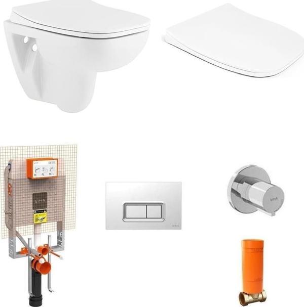 Seramiksan Petite Asma Klozet + Yavaş Kapanır Kapak + VitrA Gömme Rezervuar Set - Image 1