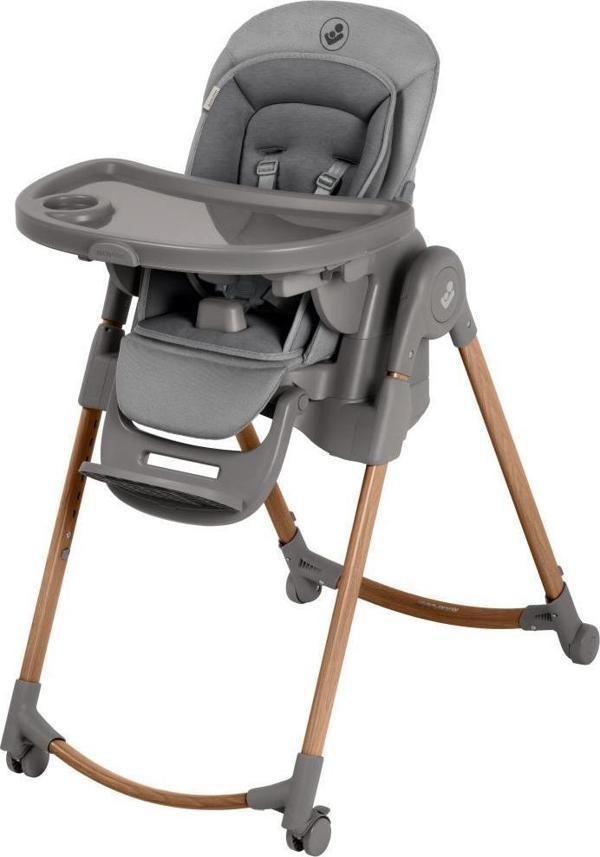 Maxi-Cosi Minla Plus 6'sı Bir Arada Ahşap Görünümlü 4 Tekerlekli Mama Sandalyesi Elegance Graphite - Image 1
