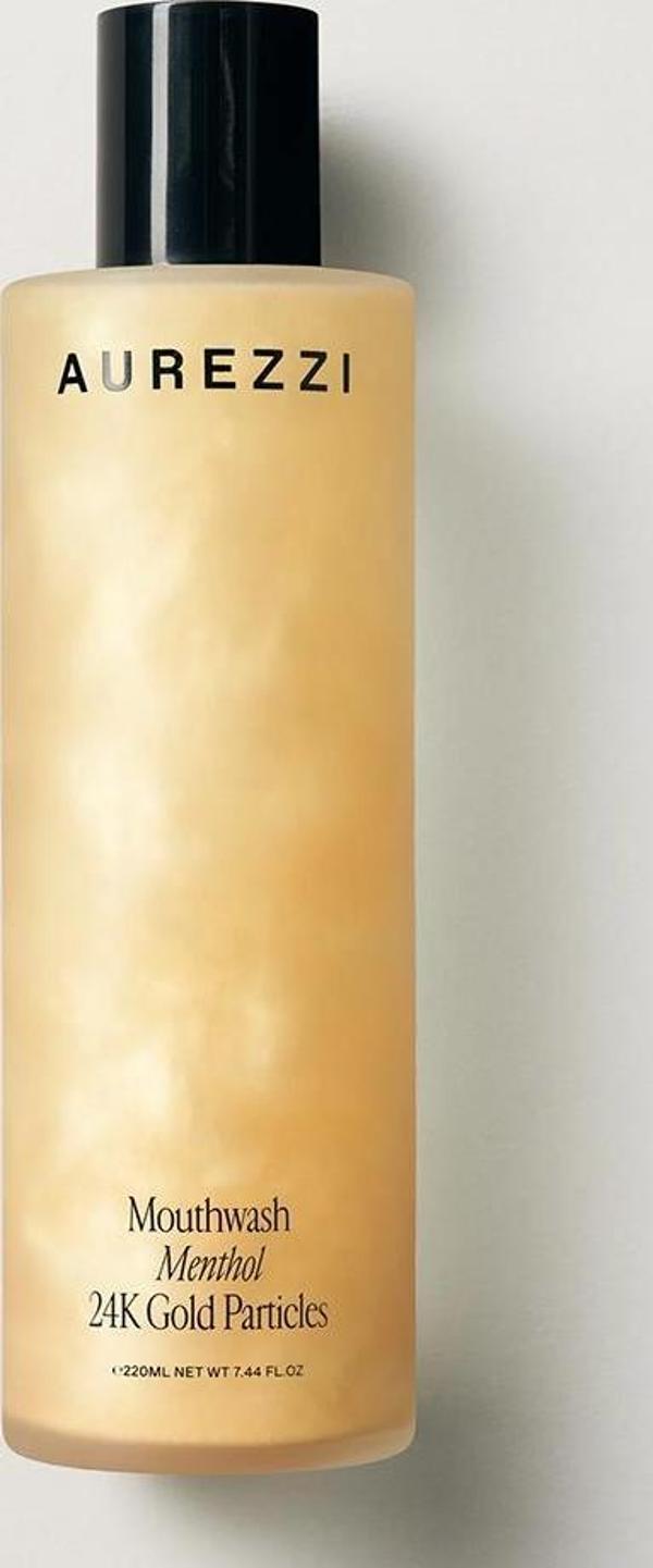 Aurezzi Mountwash 24K Altın Parçacıkları Menthol Ağız Bakım Suyu 220ML - Image 1