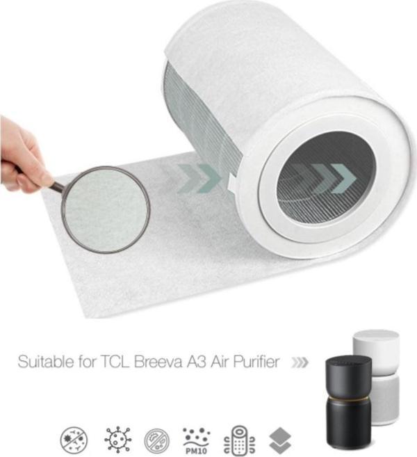 Purmed 10 Adet TCL Breeva A3 - A5 Hava Temizleyici Uyumlu Toz Tutucu Ön Filtre - Image 1