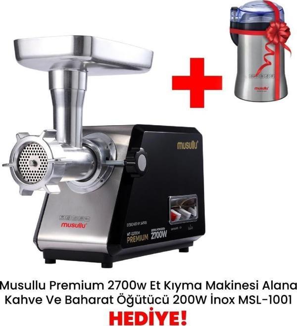 Musullu 2700W Et Kıyma Makinası + MSL-1001 Kahve Ve Baharat Öğütücü Inox 200 w - Image 1