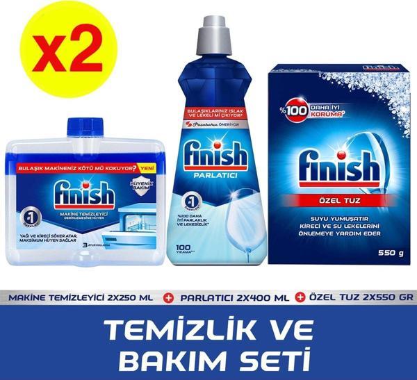 Finish Parlatıcı 400 ml +Makine Temizleyici 250 ml +Tuz 550gr x 2 Adet - Image 1