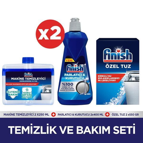 Finish Parlatıcı 400 ml +Makine Temizleyici 250 ml +Tuz 550gr x 2 Adet - Image 1