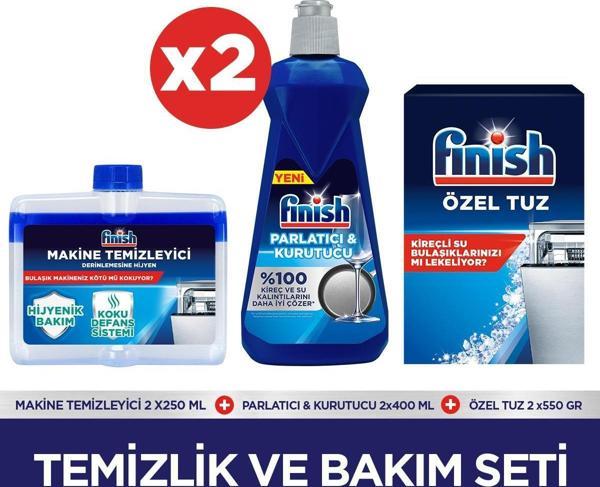 Finish Parlatıcı 400 ml +Makine Temizleyici 250 ml +Tuz 550gr x 2 Adet - Image 1