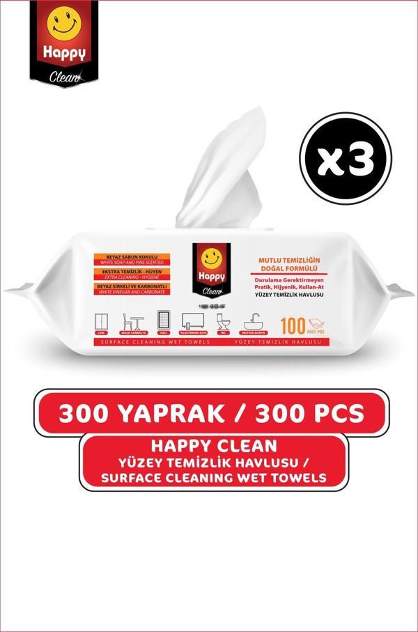 Happy Clean Yüzey Temizleme Havlusu 100 lü x 3 Adet - Image 1